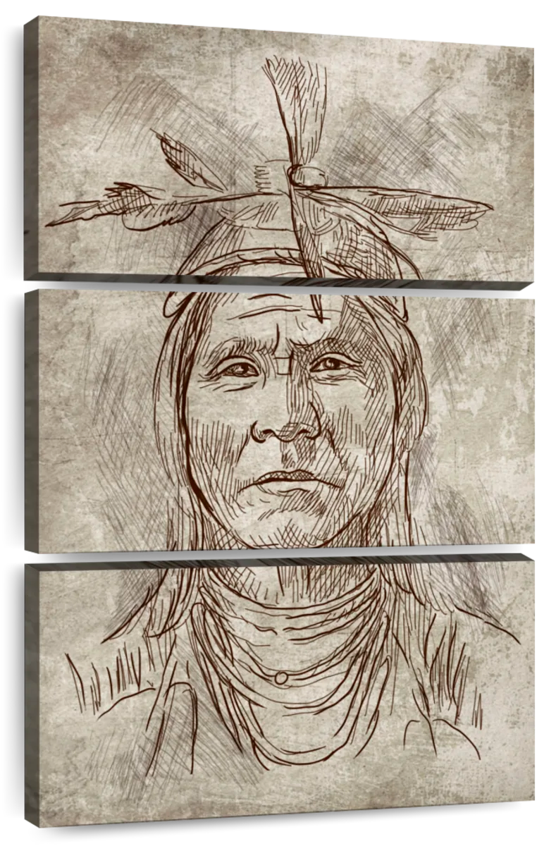 Sketch of tattoo art, portrait of american indian head over colorful paper  Stock Photo - Alamy